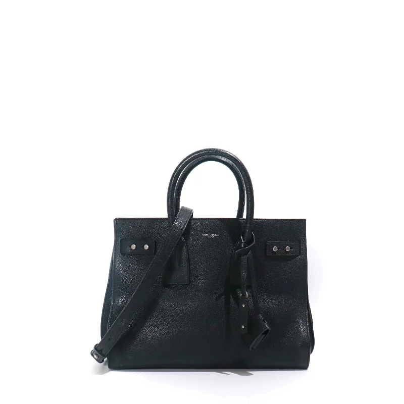 SAINT LAURENT - Sac de Jour small en cuir grainé noir