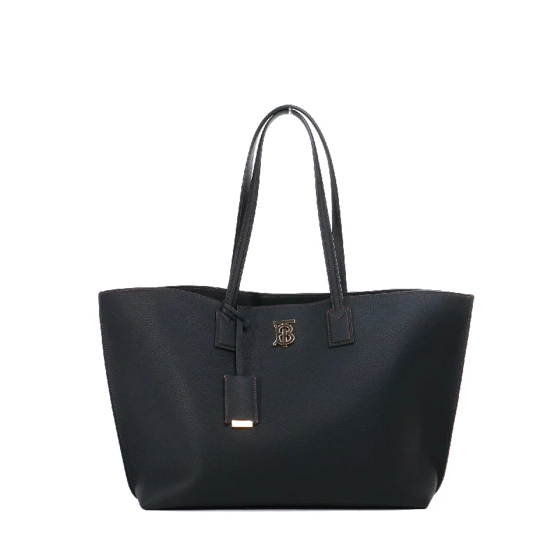 BURBERRY - Sac cabas TB Burberry en cuir grainé noir