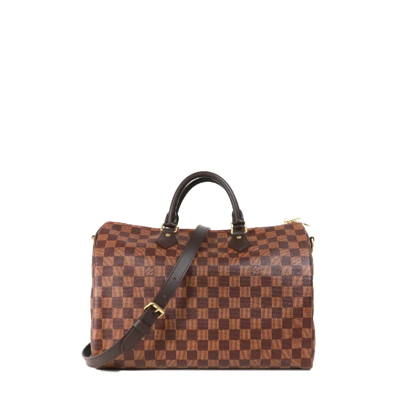 LOUIS VUITTON - Sac à bandoulière Speedy 35 Louis Vuitton en toile Damier Ébène