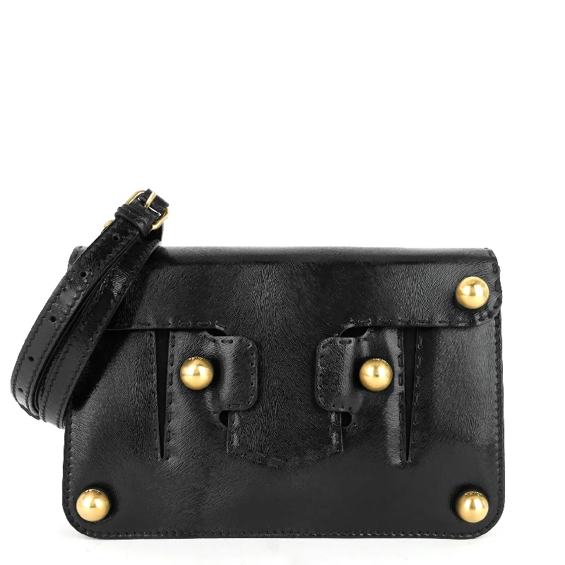 Gold Ball Leather Flap Bag