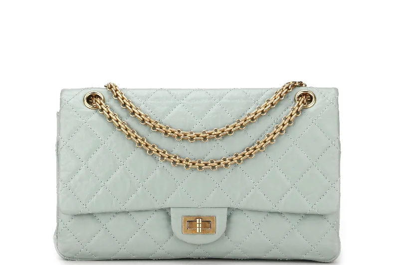 CHANEL REISSUE 227 (2539xxxx) MINT GREEN CALFSKIN GOLD HARDWARE, WITH CARD, DUST COVER & BOX