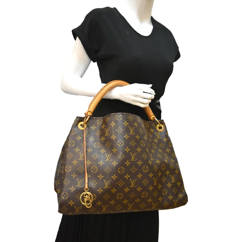 LOUIS VUITTON Artsy MM Monogram Canvas Hobo Bag Brown