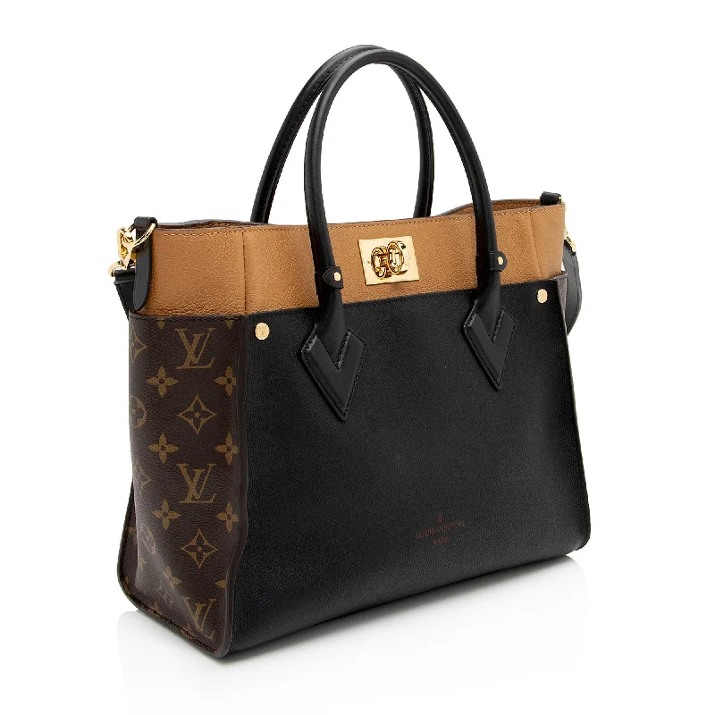 Louis Vuitton Calfskin Monogram Canvas On My Side MM Tote (bmZRwZ)