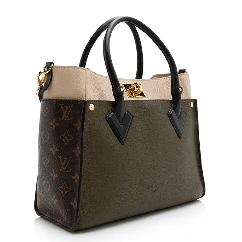 Louis Vuitton Calfskin Monogram Canvas On My Side MM Tote (21612)