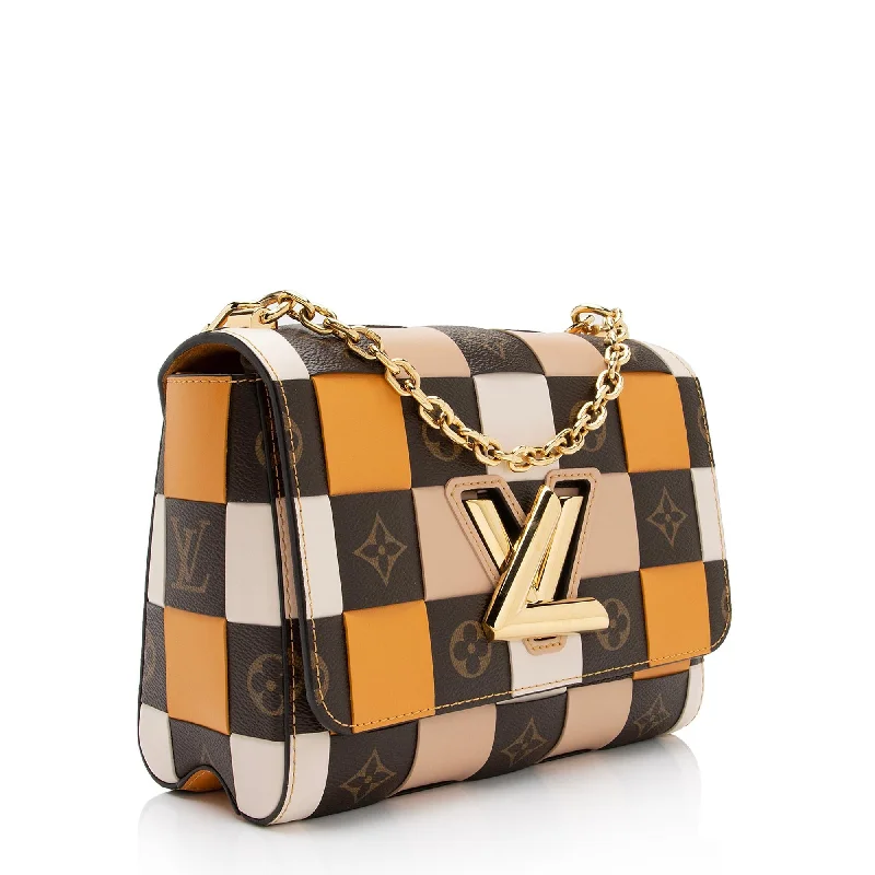 Louis Vuitton Calfskin Check Monogram Twist MM Shoulder Bag (m6U5mW)