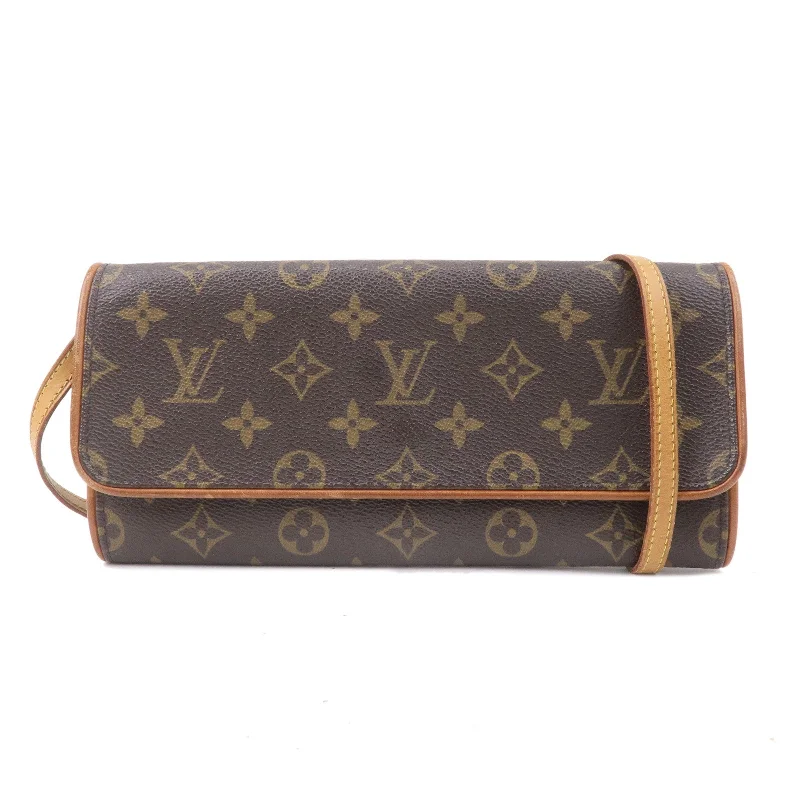 Louis Vuitton Monogram Pochette Twin GM 2Way Bag Brown M51852