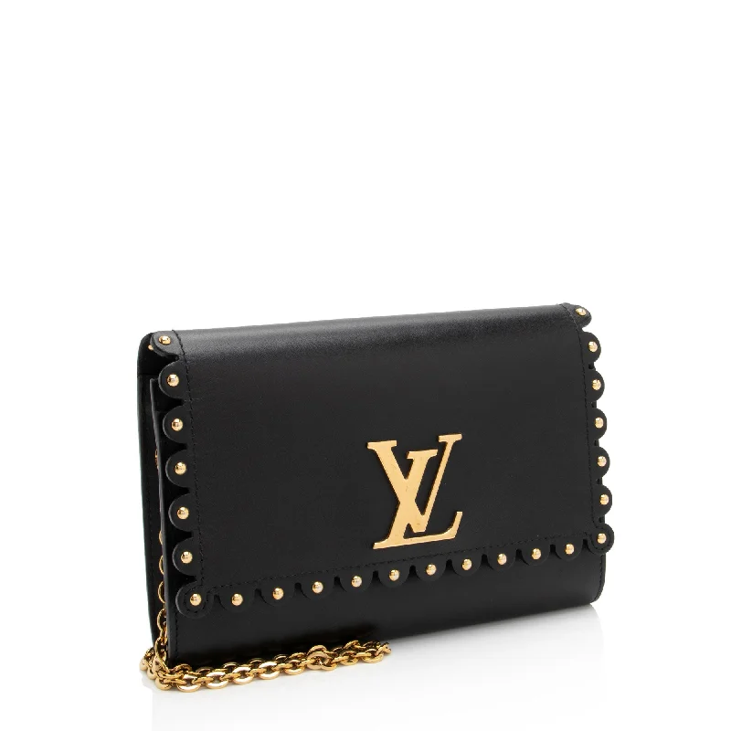 Louis Vuitton Calfskin Studded Chain Louise Shoulder Bag (tvxiQj)