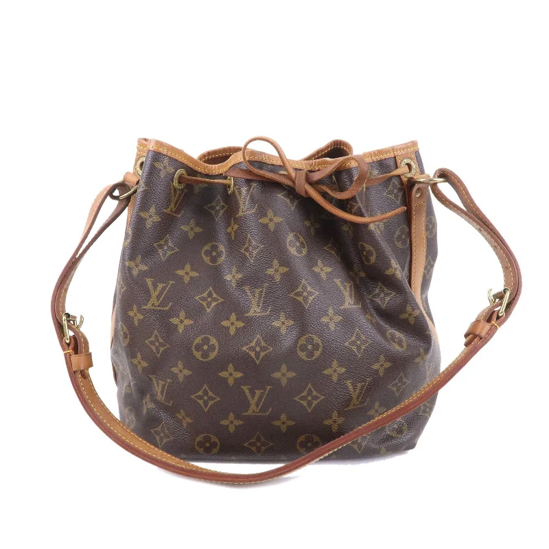 Louis Vuitton Monogram Petit Noe Shoulder Bag Brown M42226