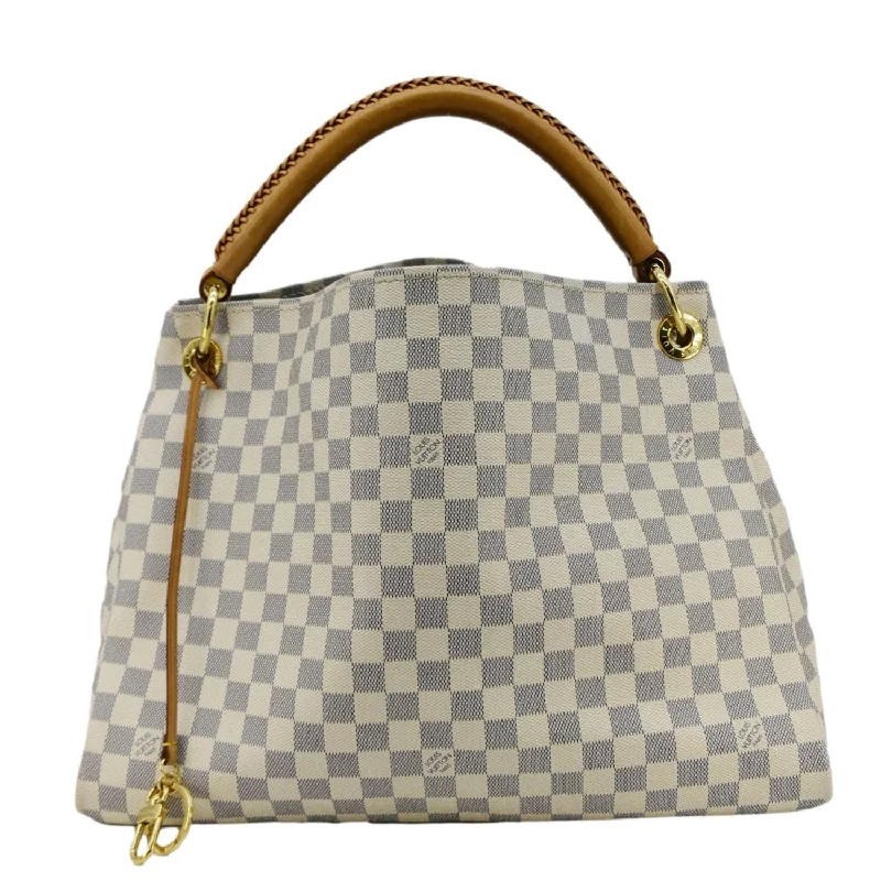 LOUIS VUITTON Artsy MM Damier Azur Hobo Bag White