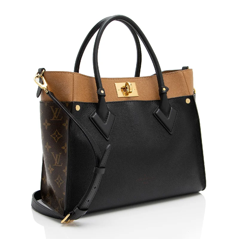 Louis Vuitton Calfskin Monogram Canvas On My Side MM Tote (vj1OwL)