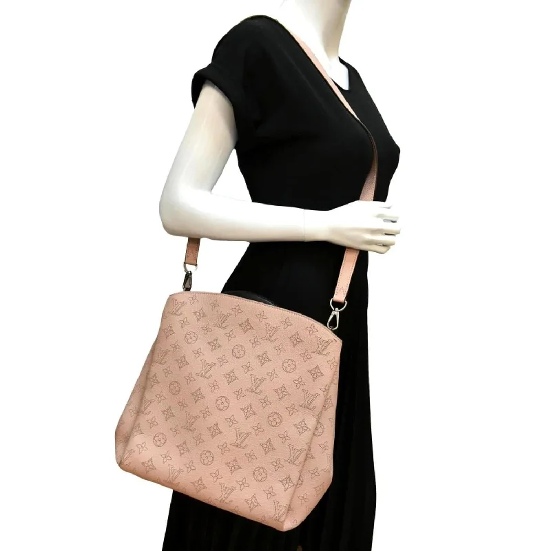 LOUIS VUITTON Babylone Mahina Calfskin Leather Satchel Bag Pink